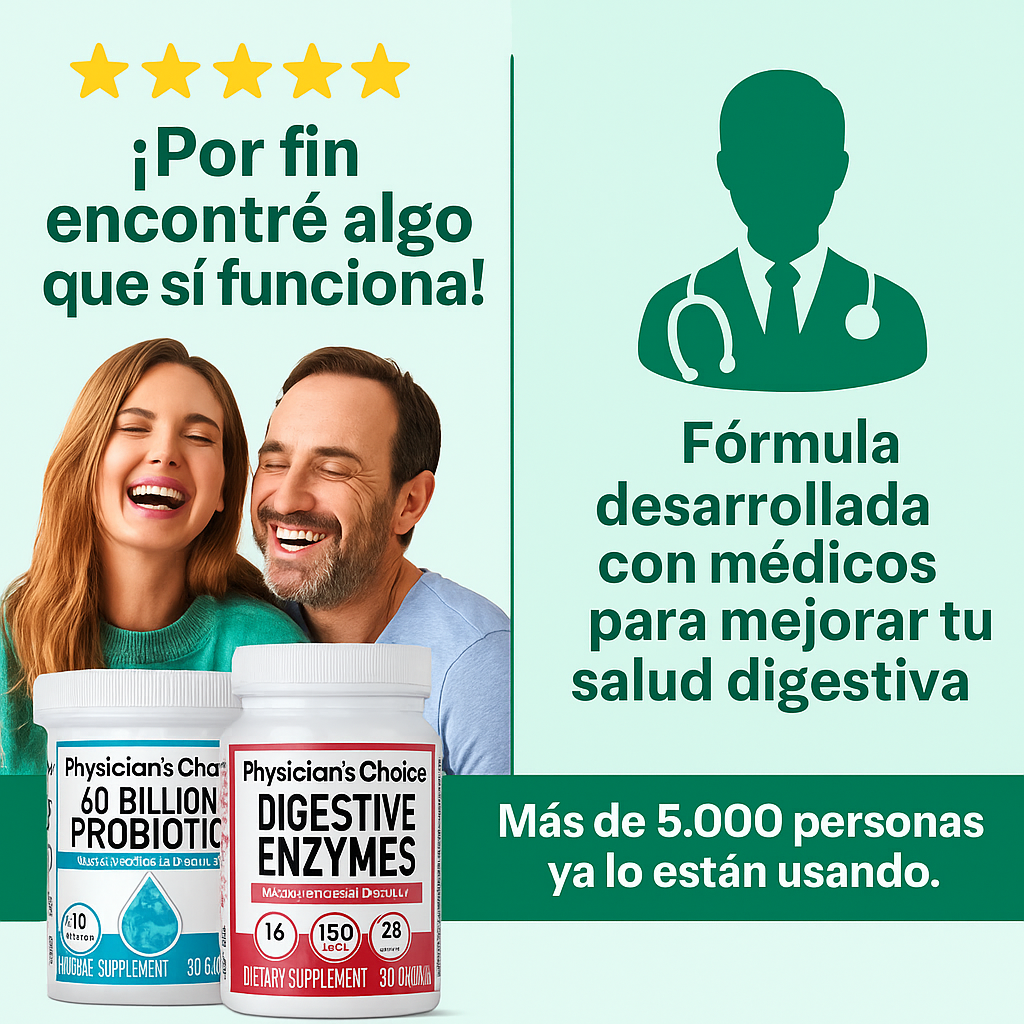 🩺 Probióticos + Enzimas Digestivas | Alivio Digestivo Total