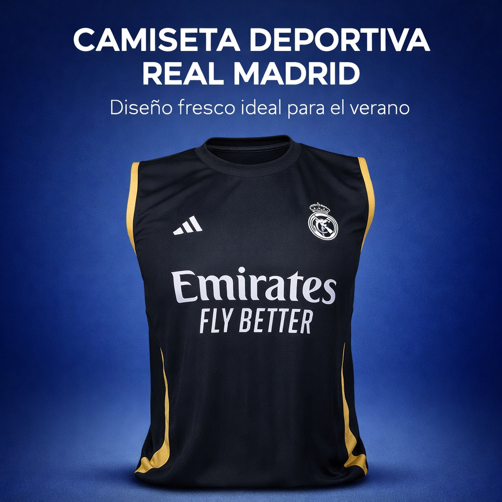 ⚽ Camiseta Real Madrid Verano ☀️ Perfecta para Calor, Gym y Fútbol