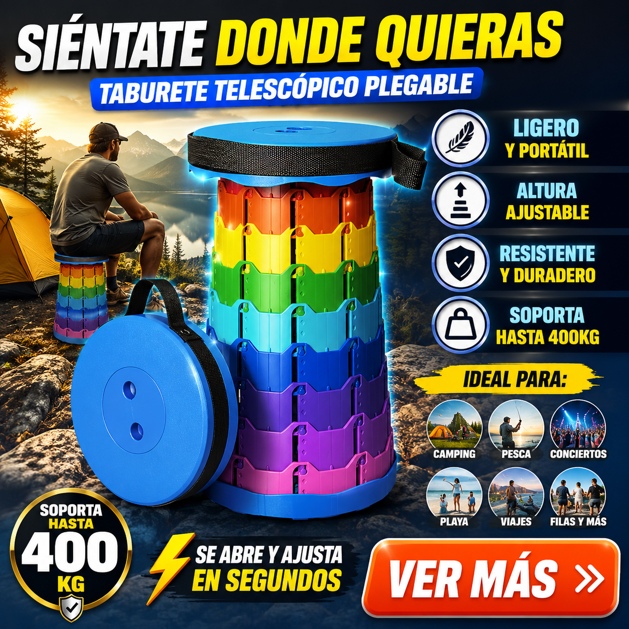 💎 SeatMax Telescópico™ 🚀 | Portabilidad y Comodidad Sin Límites