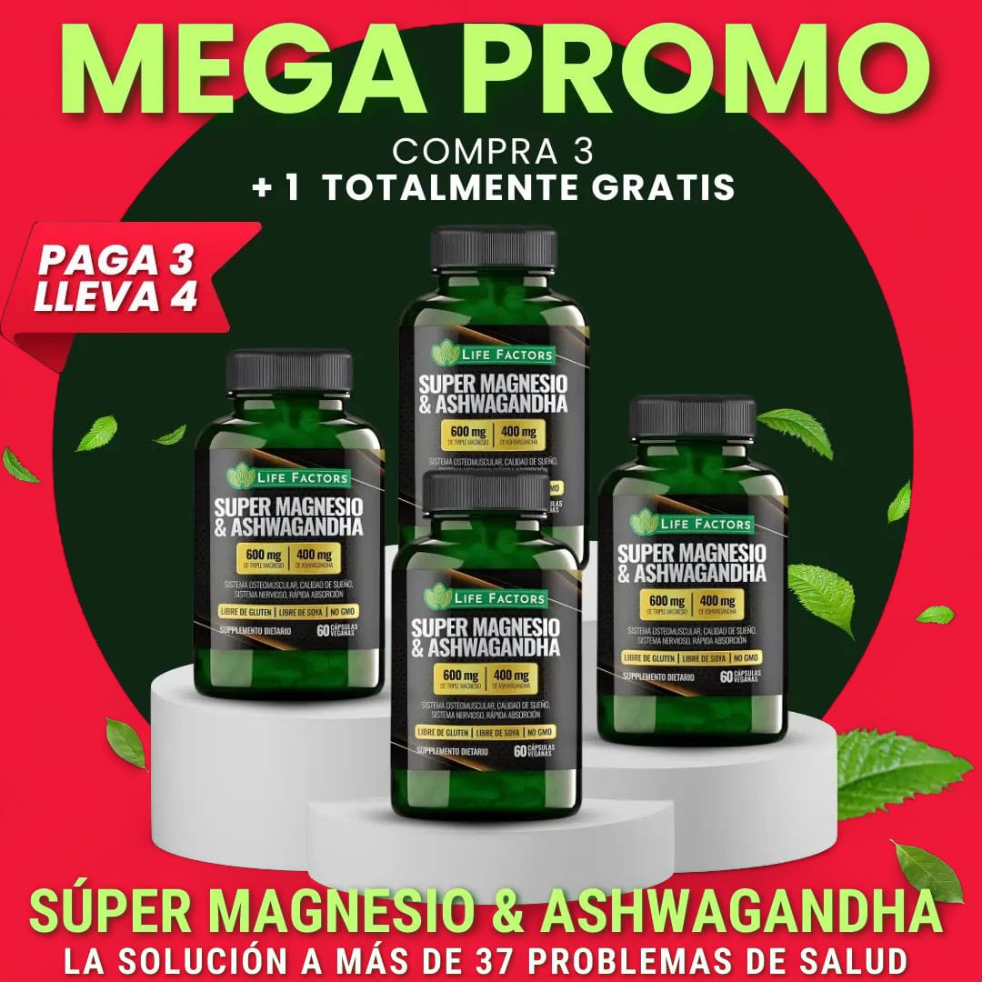 🌿 Super Magnesio + Ashwagandha - Despídete del estrés, duerme mejor