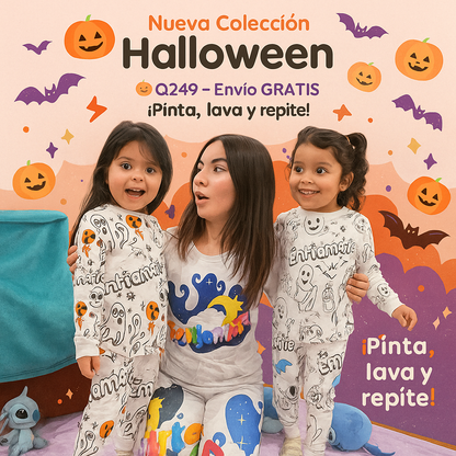 COLOREA PIJAMA HALLOWEEN / 🎨 Diversión antes de dormir😴