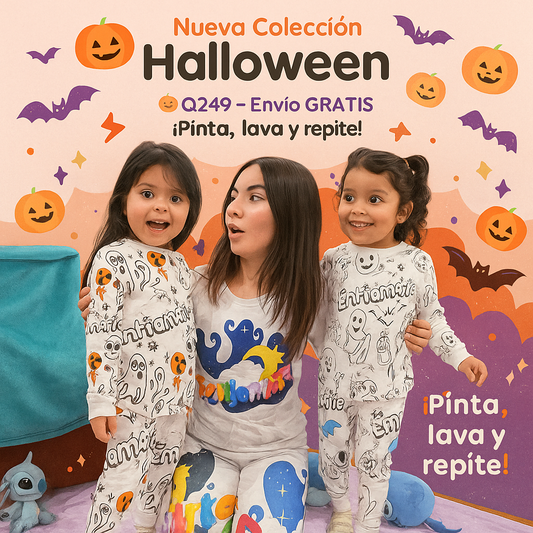 COLOREA PIJAMA HALLOWEEN / 🎨 Diversión antes de dormir😴