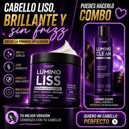 💜 Lumino Liss Pro™ ✨ | Cabello Liso y Radiante Desde la Primera Aplicación