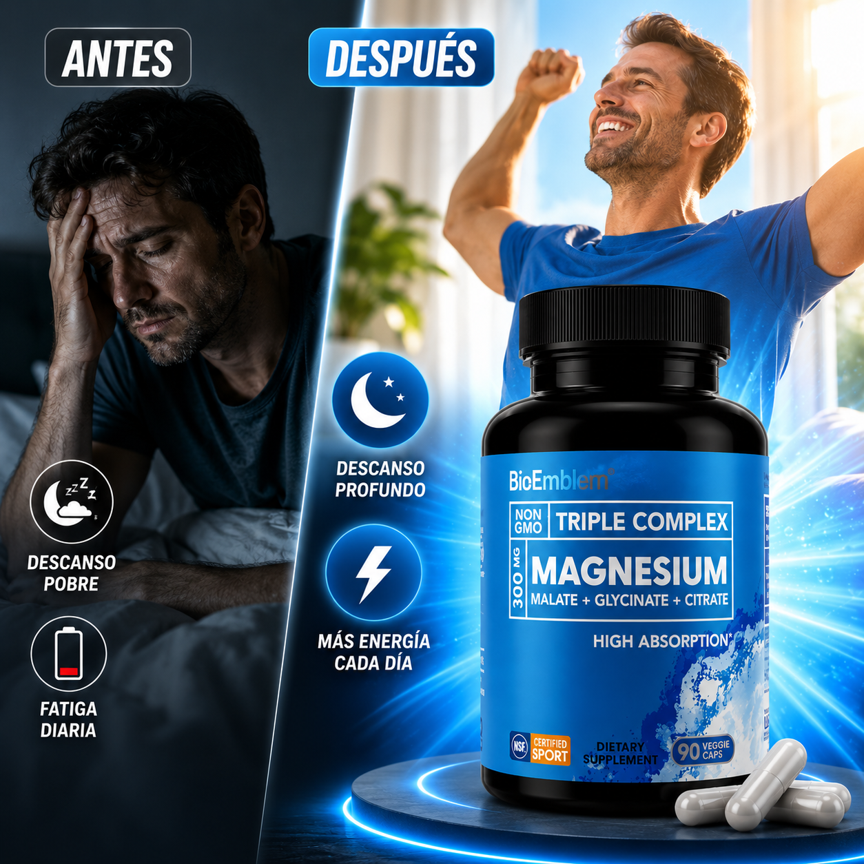 💙 Magnesium Triple Pro™ ⚡ | Descanso y Energía Todos los Días