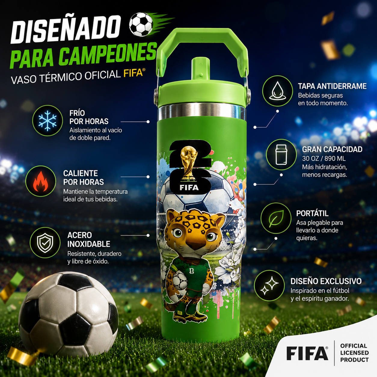 ⚽ Termo Mundial Pro | ✨ Tu Pasión por el Fútbol en Cada Partido