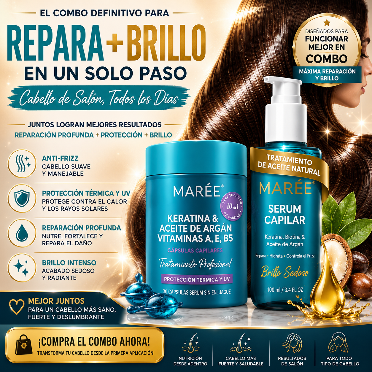 ✨ MARÉE Hair Combo 💖 | Cabello Suave, Brillante y Sin Frizz