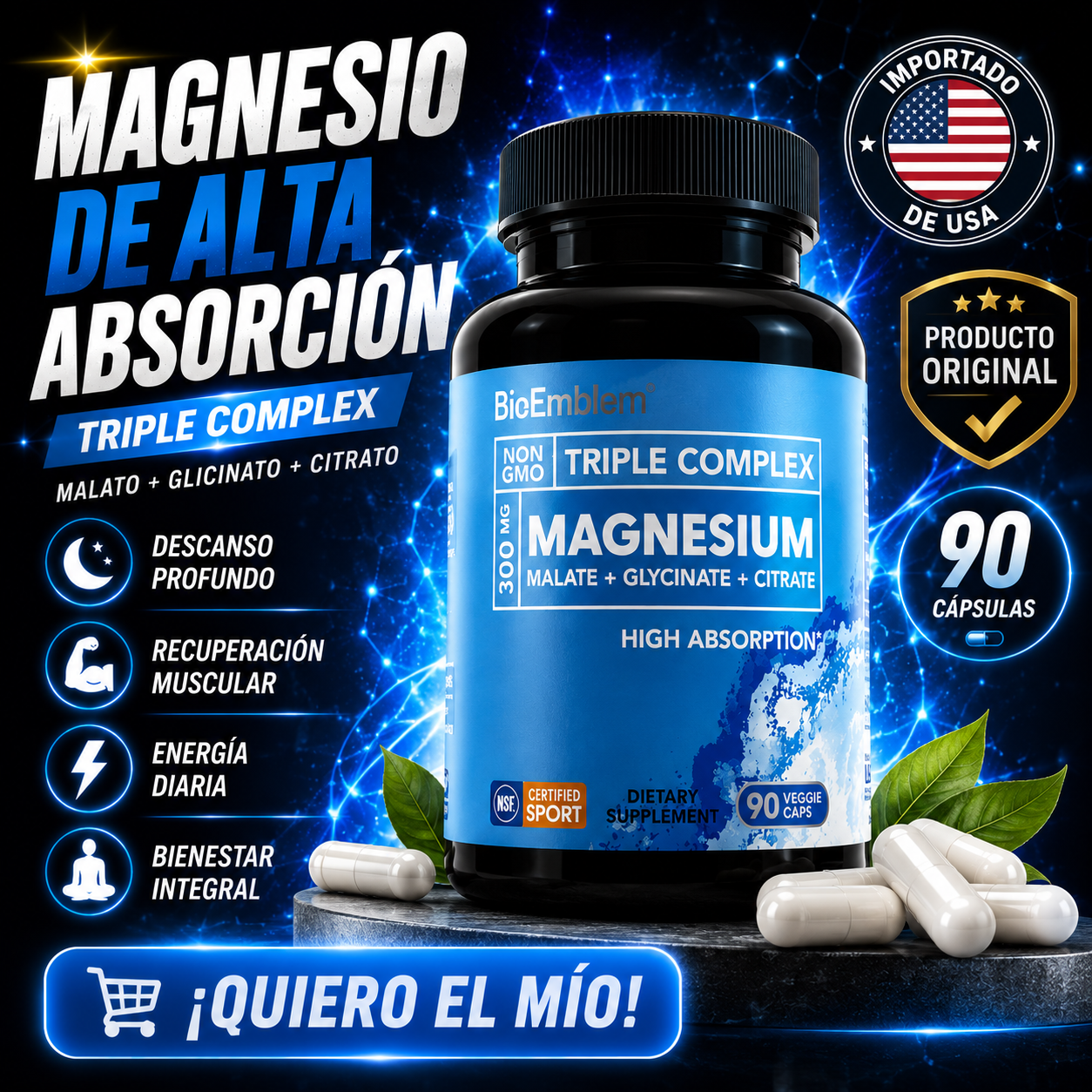 💙 Magnesium Triple Pro™ ⚡ | Descanso y Energía Todos los Días
