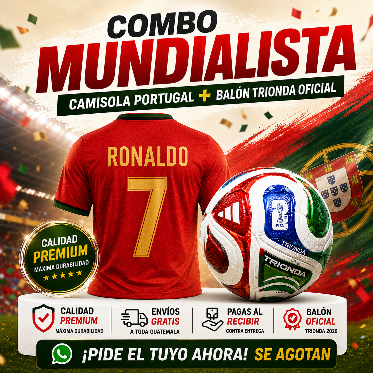 ⚽ Super Combo Mundialista™ 🏆 | Camisola Premium + Balón Trionda Oficial
